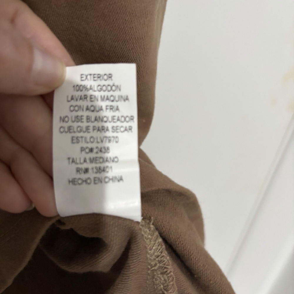 L Love Brown Dress Midi Size Medium Knee Length Cotton Basic Classic Shirt Dress - Picture 7 of 8